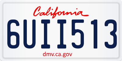 CA license plate 6UII513