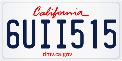 CA license plate 6UII515