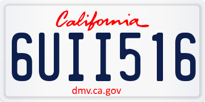CA license plate 6UII516