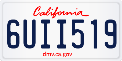 CA license plate 6UII519