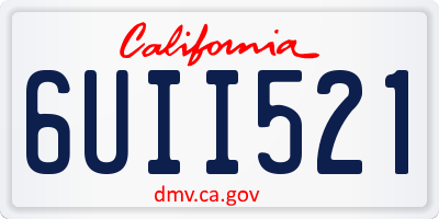 CA license plate 6UII521