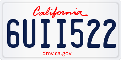 CA license plate 6UII522