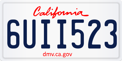 CA license plate 6UII523