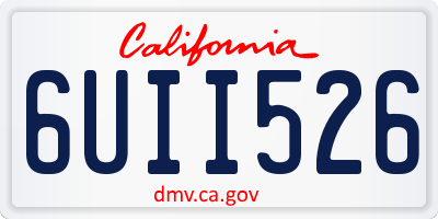 CA license plate 6UII526