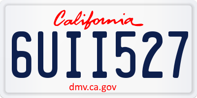 CA license plate 6UII527