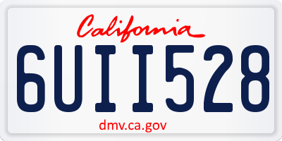 CA license plate 6UII528