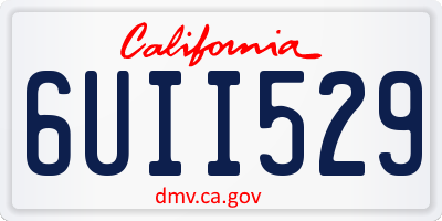CA license plate 6UII529