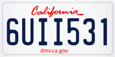 CA license plate 6UII531