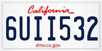 CA license plate 6UII532