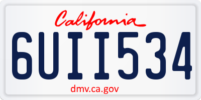 CA license plate 6UII534