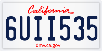 CA license plate 6UII535