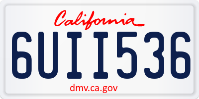 CA license plate 6UII536