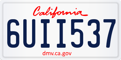 CA license plate 6UII537