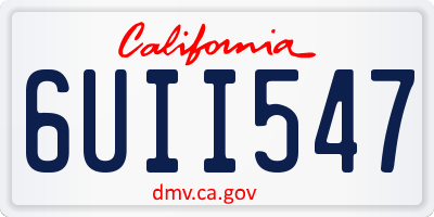 CA license plate 6UII547