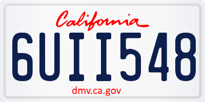 CA license plate 6UII548