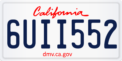 CA license plate 6UII552