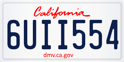 CA license plate 6UII554
