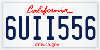 CA license plate 6UII556