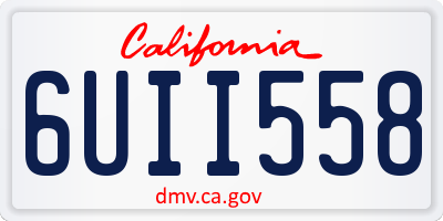 CA license plate 6UII558