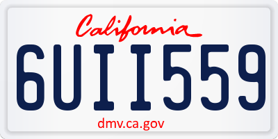 CA license plate 6UII559