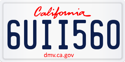 CA license plate 6UII560