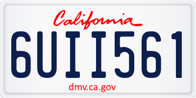 CA license plate 6UII561