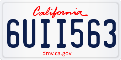 CA license plate 6UII563
