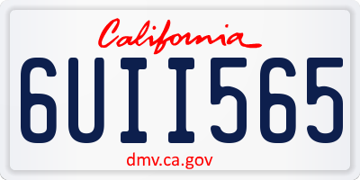 CA license plate 6UII565