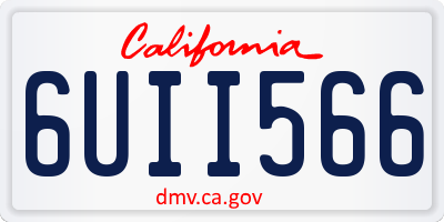 CA license plate 6UII566