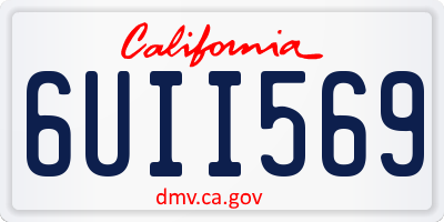 CA license plate 6UII569
