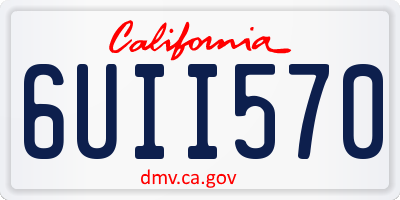 CA license plate 6UII570