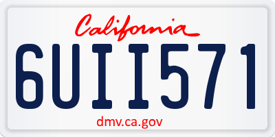 CA license plate 6UII571