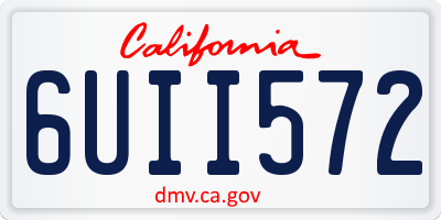 CA license plate 6UII572