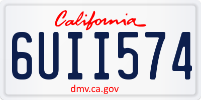 CA license plate 6UII574