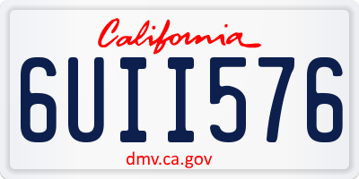 CA license plate 6UII576