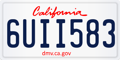 CA license plate 6UII583