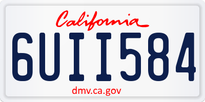 CA license plate 6UII584