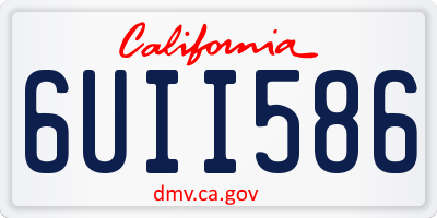 CA license plate 6UII586