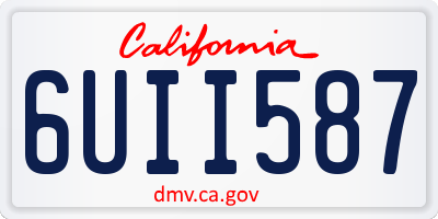 CA license plate 6UII587