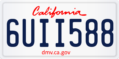 CA license plate 6UII588