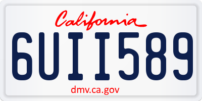 CA license plate 6UII589