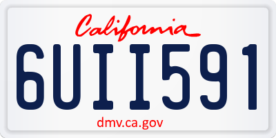 CA license plate 6UII591
