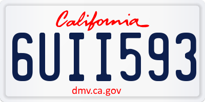 CA license plate 6UII593
