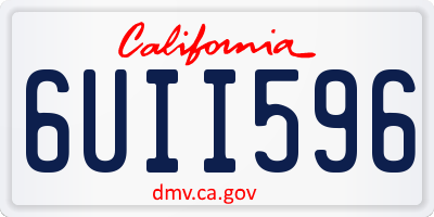 CA license plate 6UII596