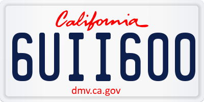 CA license plate 6UII600