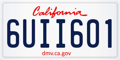 CA license plate 6UII601