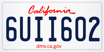 CA license plate 6UII602