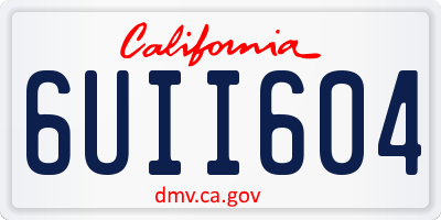 CA license plate 6UII604