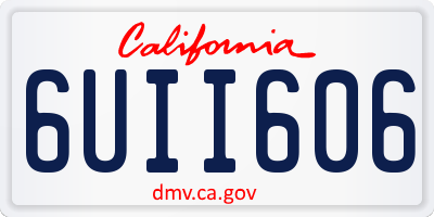 CA license plate 6UII606
