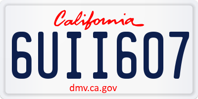 CA license plate 6UII607